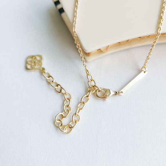 Kendra Scott Elisa Gold Aqua Kyocera Opal Necklace - Picture 4 of 4